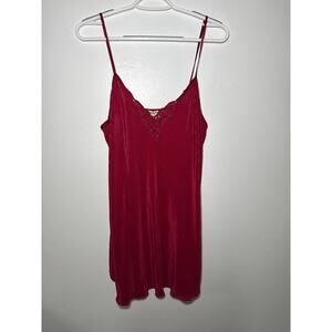 Intimate‎ affair red pleated night gown womens large coquette evening romantic